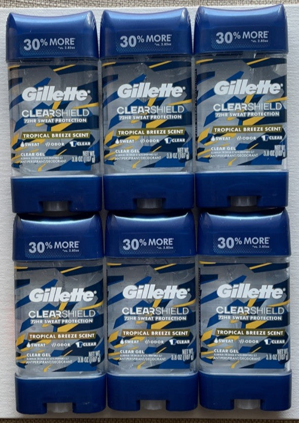Gillette Clearshield Tropical Breeze Antiperspirant Deodorant 3.8 oz Set