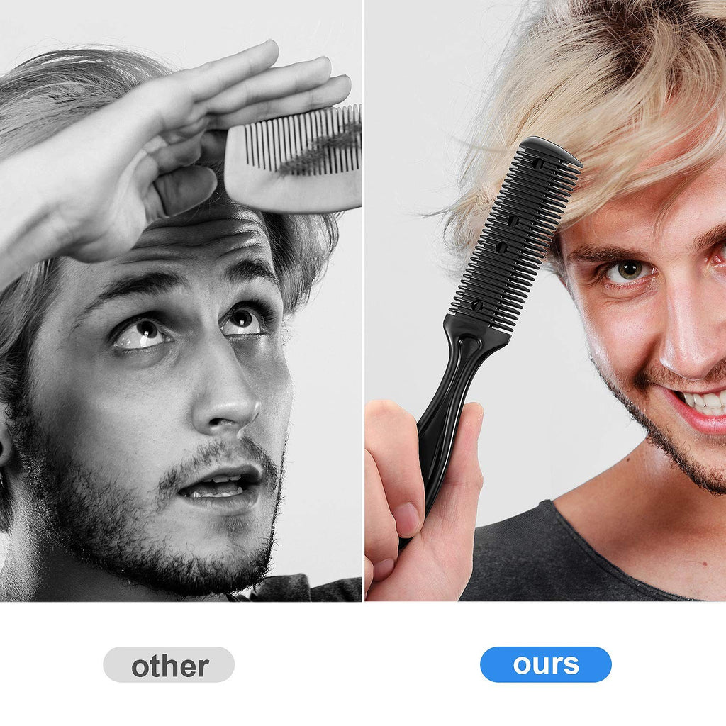 Hair Cutting Comb with 20 Double-Sided Blades and Scissors - Carbon Steel Grooming Kit