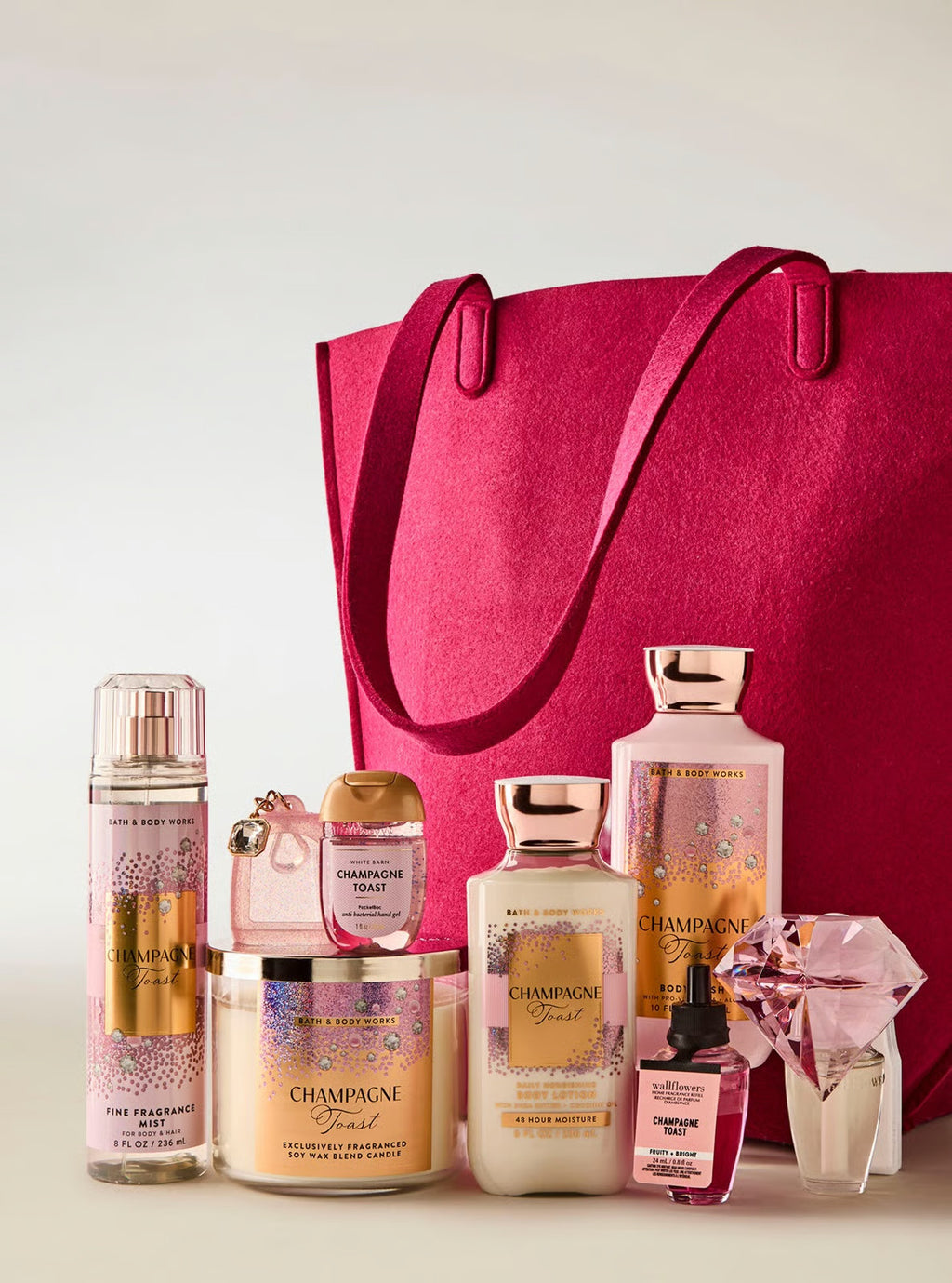 Bath & Body Works Champagne Toast 9-Piece Gift Set - Body Care Bundle
