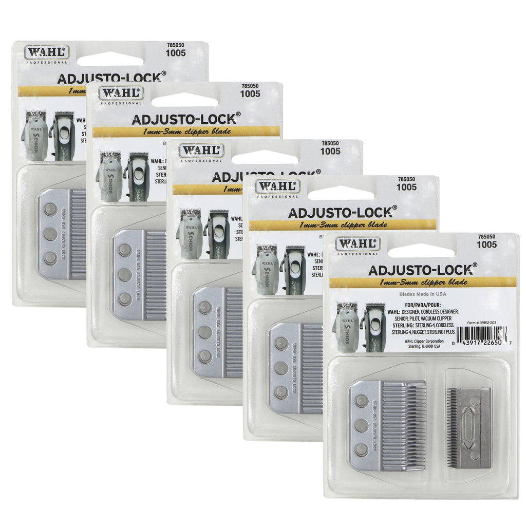 Adjusto-Lock Clipper Blades 1-3mm Set for Wahl Clippers - Silver