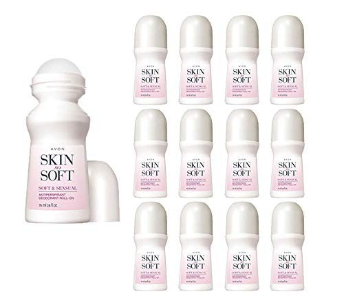 Avon Skin So Soft Soft & Sensual Roll-On Antiperspirant Deodorant 2.6oz Pack of 12