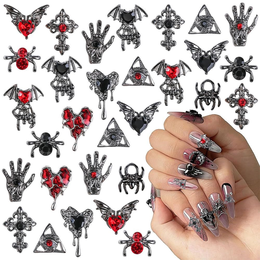 Halloween Nail Charms 3D Alloy Nail Art Decorations for Women