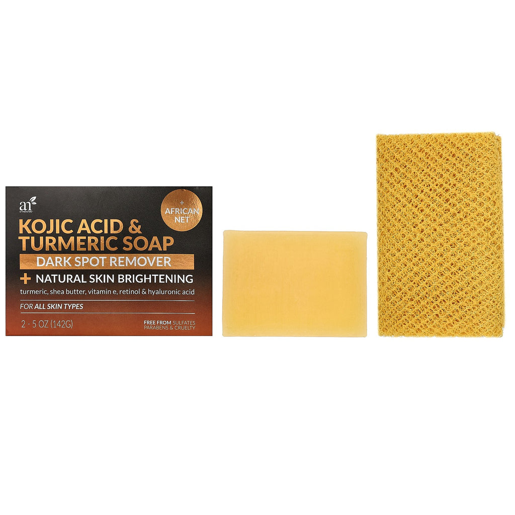 Kojic Acid & Turmeric Bar Soap for Brightening Skin - 2 Bars, 5 oz