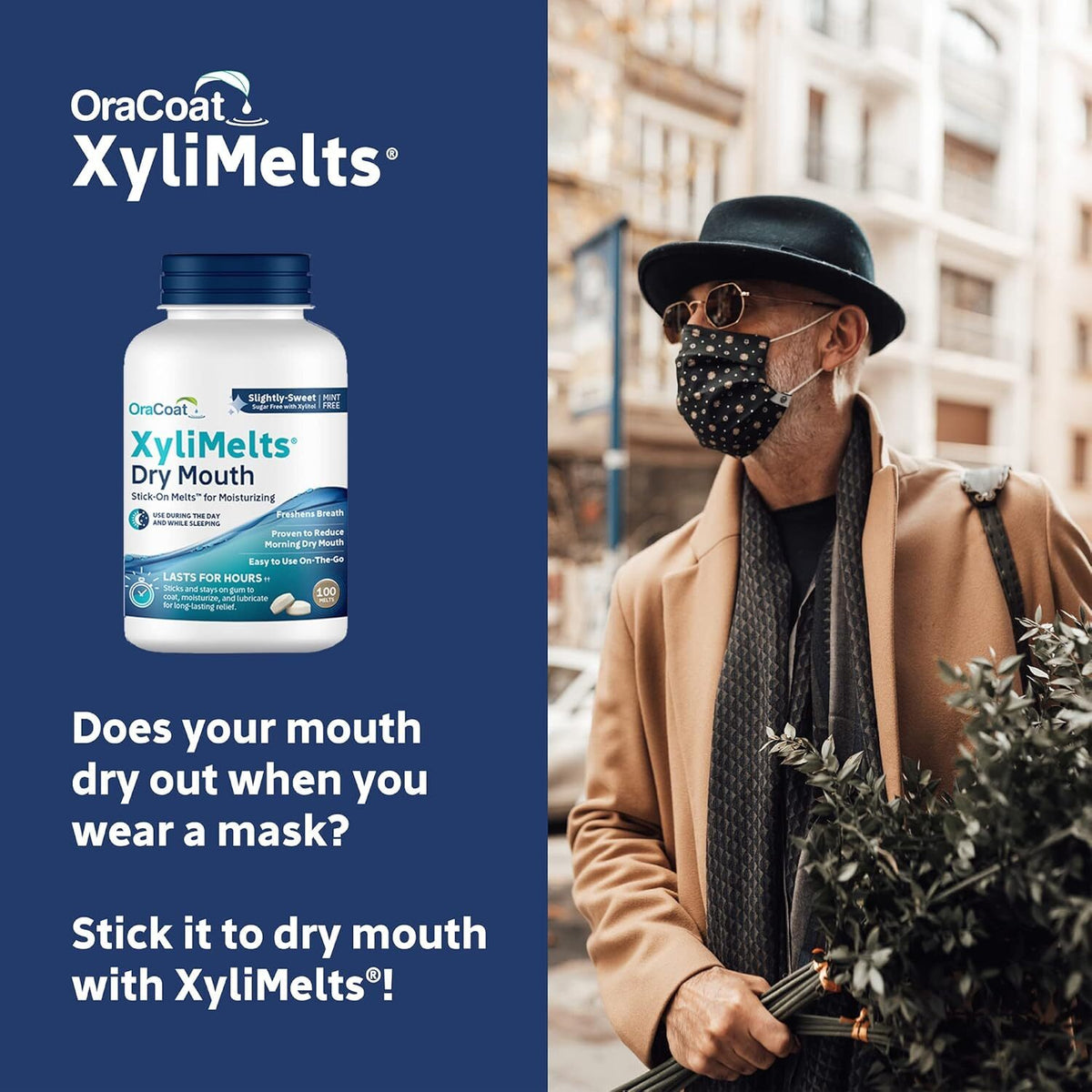Dry Mouth Relief Xylimelts with Xylitol - 100 Moisturizing Stick-On Discs for Long-Lasting Comfort
