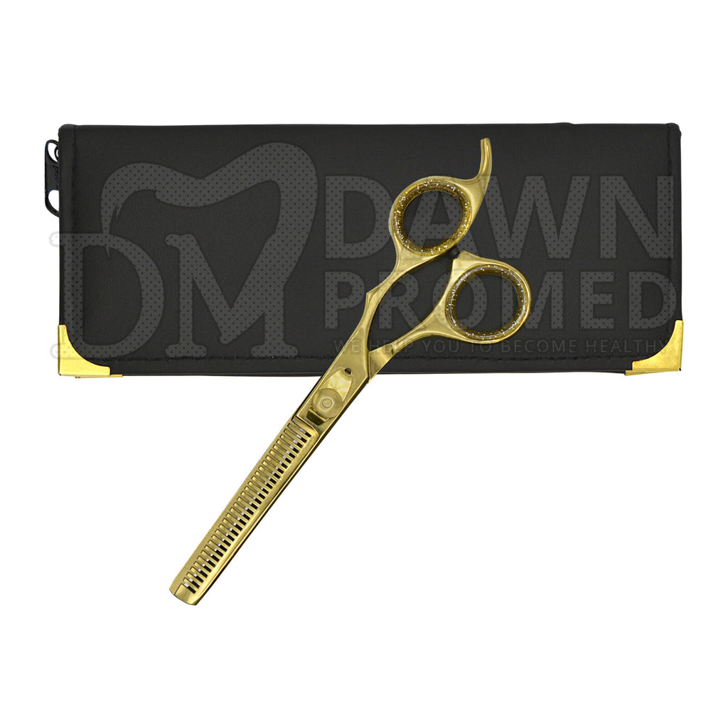 Professional 6.5 Inch Gold Hair Cutting Thinning Scissors Set for Barbers & Stylists