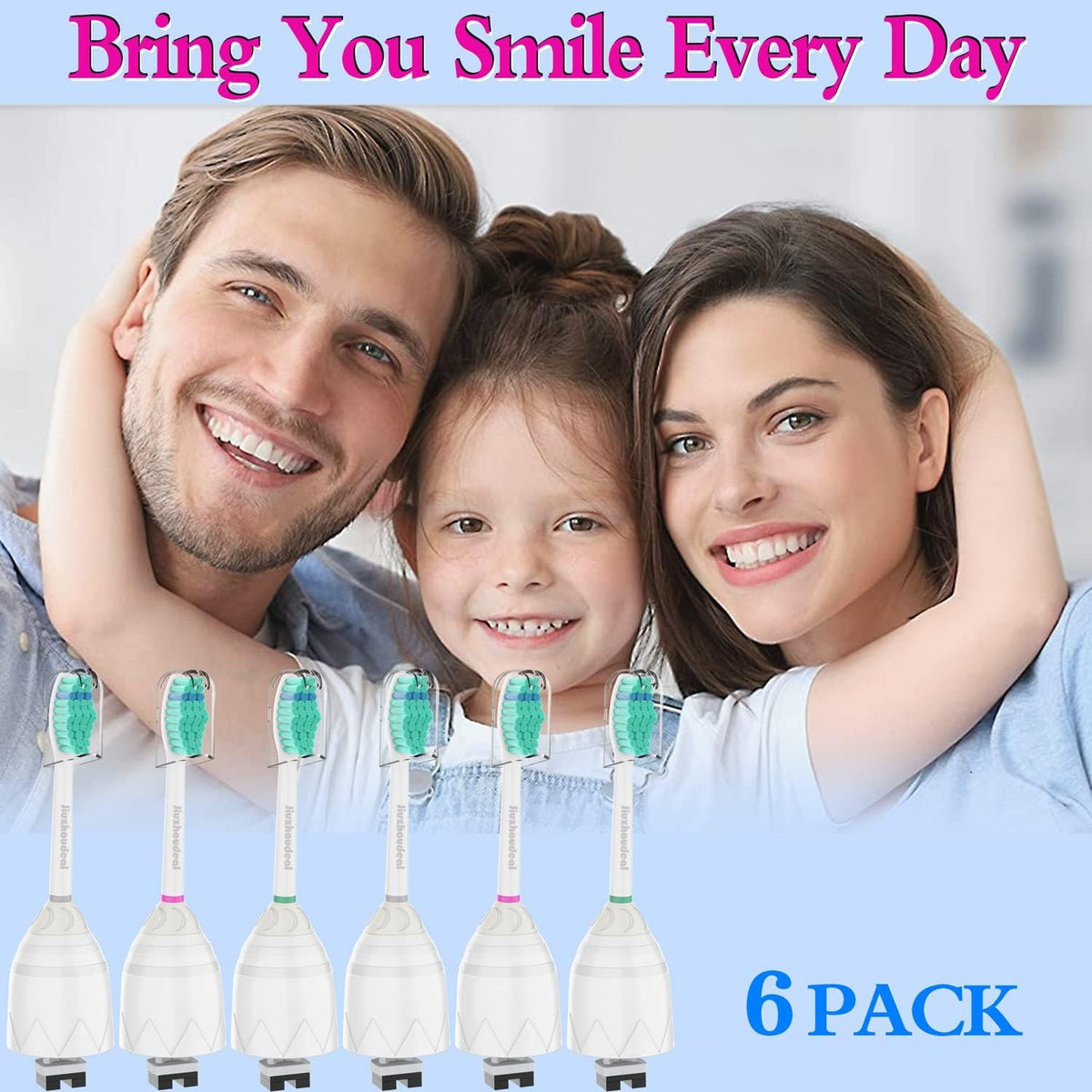 6 Pack Replacement Toothbrush Heads for Philips Sonicare E-Series - Compatible with Essence, Elite, Advance & More
