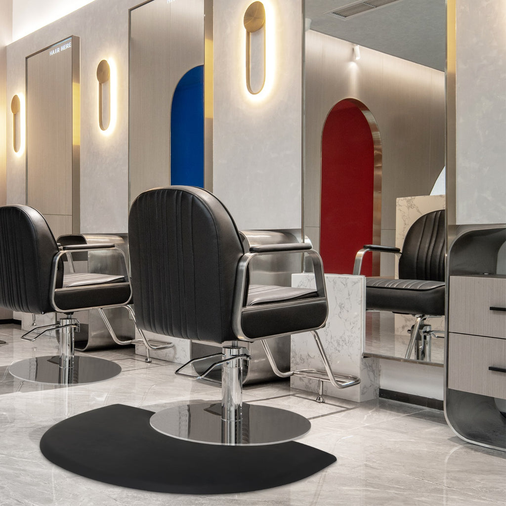 Anti-Fatigue Salon Floor Mat - Semi-Circle Comfort Mat for Barber & Hairdressing Stations