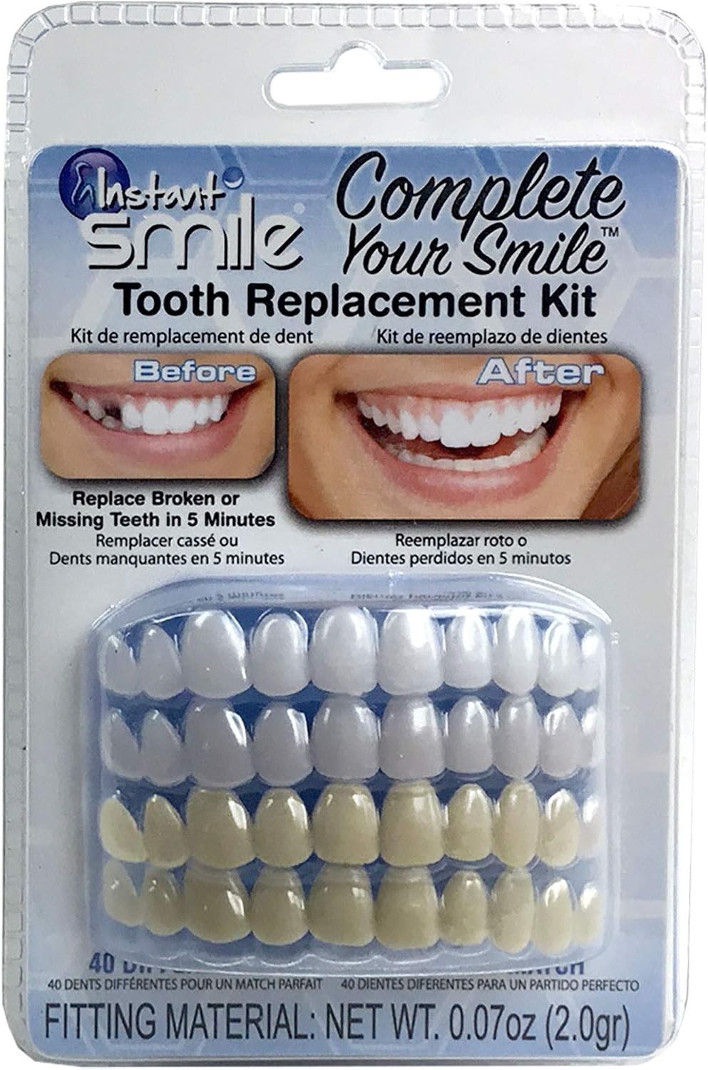 Adult Smile Restoration Kit with Thermal Beads - 40 Pieces for Natural Look