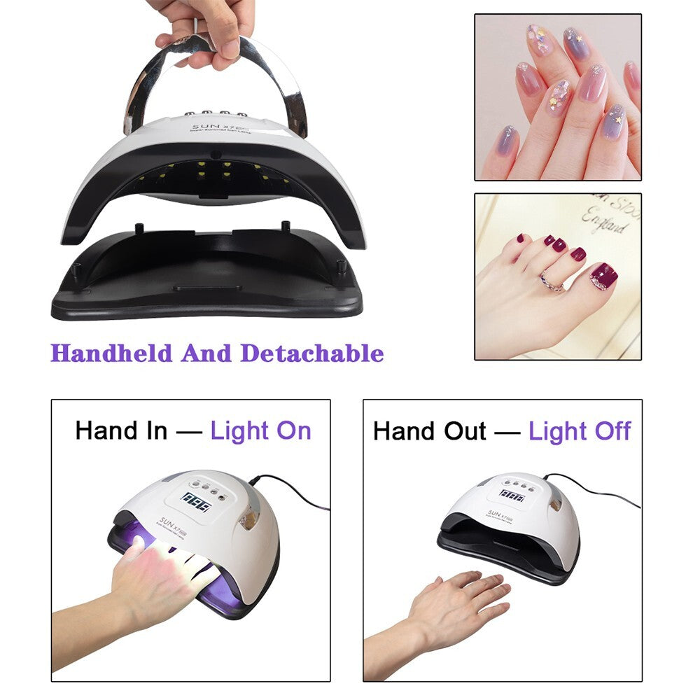 220W UV LED Nail Dryer Lamp for Gel Polish Curing Manicure Equipment