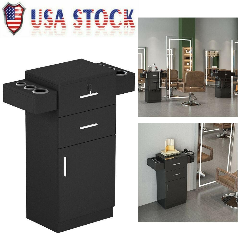 Wall Mount Hair Styling Station Cabinet for Salons and Barbershops