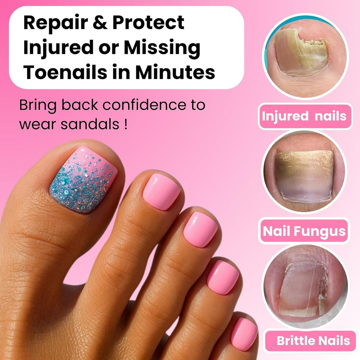 Polygel Toenail Kit with Dual Forms & Long-Lasting Gel for Natural Nails