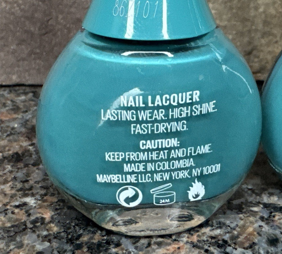 2X Maybelline Fast Gel Nail Lacquer - Tropic Aqua 300 - Long-Lasting Nail Polish