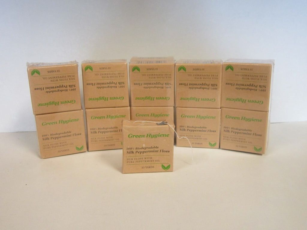 Natural Silk Dental Floss Dispenser 4-Pack Mint Eco-Friendly Biodegradable