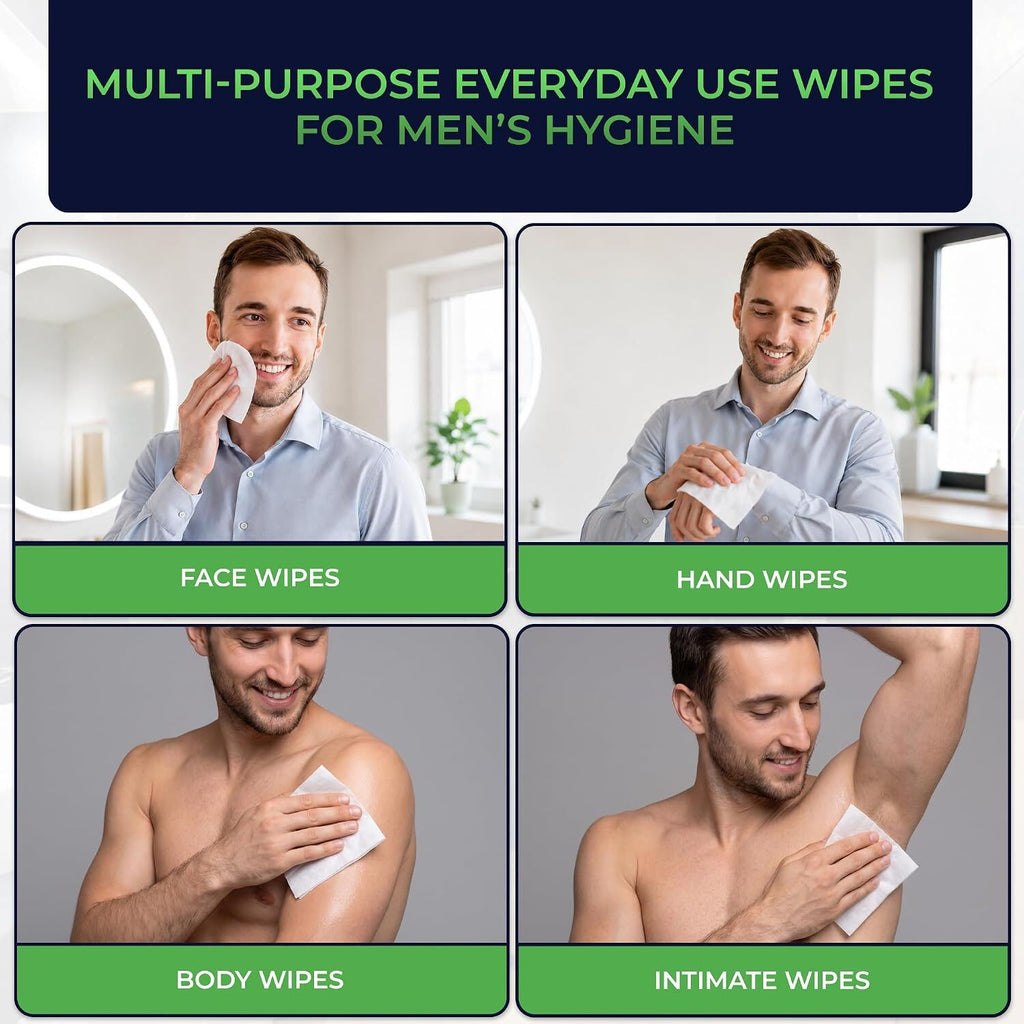 Flushable Man Wipes - Extra Large Mint Scented Cleanser 1200 Pack