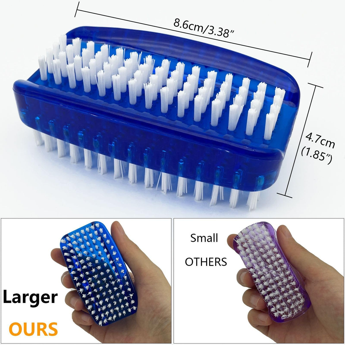 Dual-Sided Nail Brush Set - Soft and Stiff Bristle Cleaning Tools for Hands and Nails