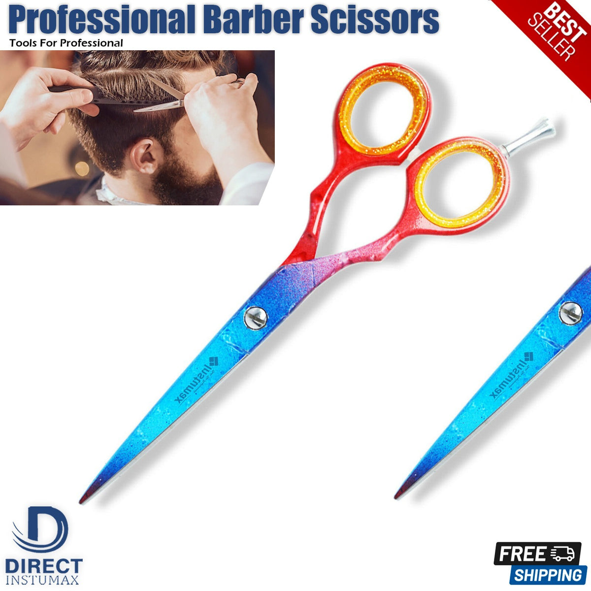 Professional Hair Cutting Scissors 6.5 Inch Barber Shears - German Steel
