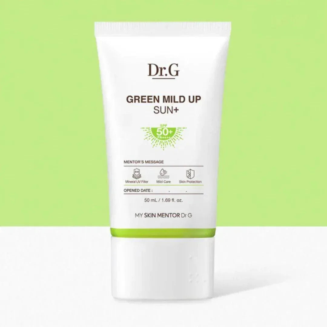 Dr. G Green Mild Up Sun SPF50+ PA++++ Sunscreen 50ml - Mineral UV Protection for Sensitive Skin