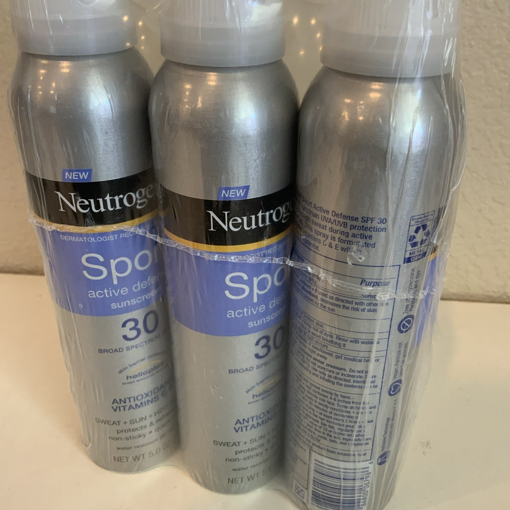 Neutrogena Sport Active Defense Sunscreen Spray SPF 30 - 5 Oz (Set of 3)