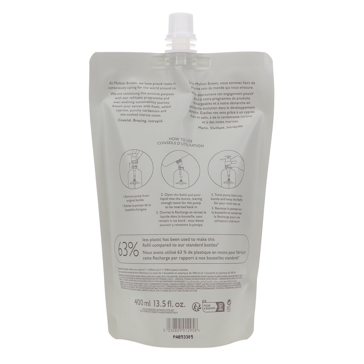 Molton Brown Coastal Cypress & Sea Fennel Liquid Hand Wash Refill 13.5 oz