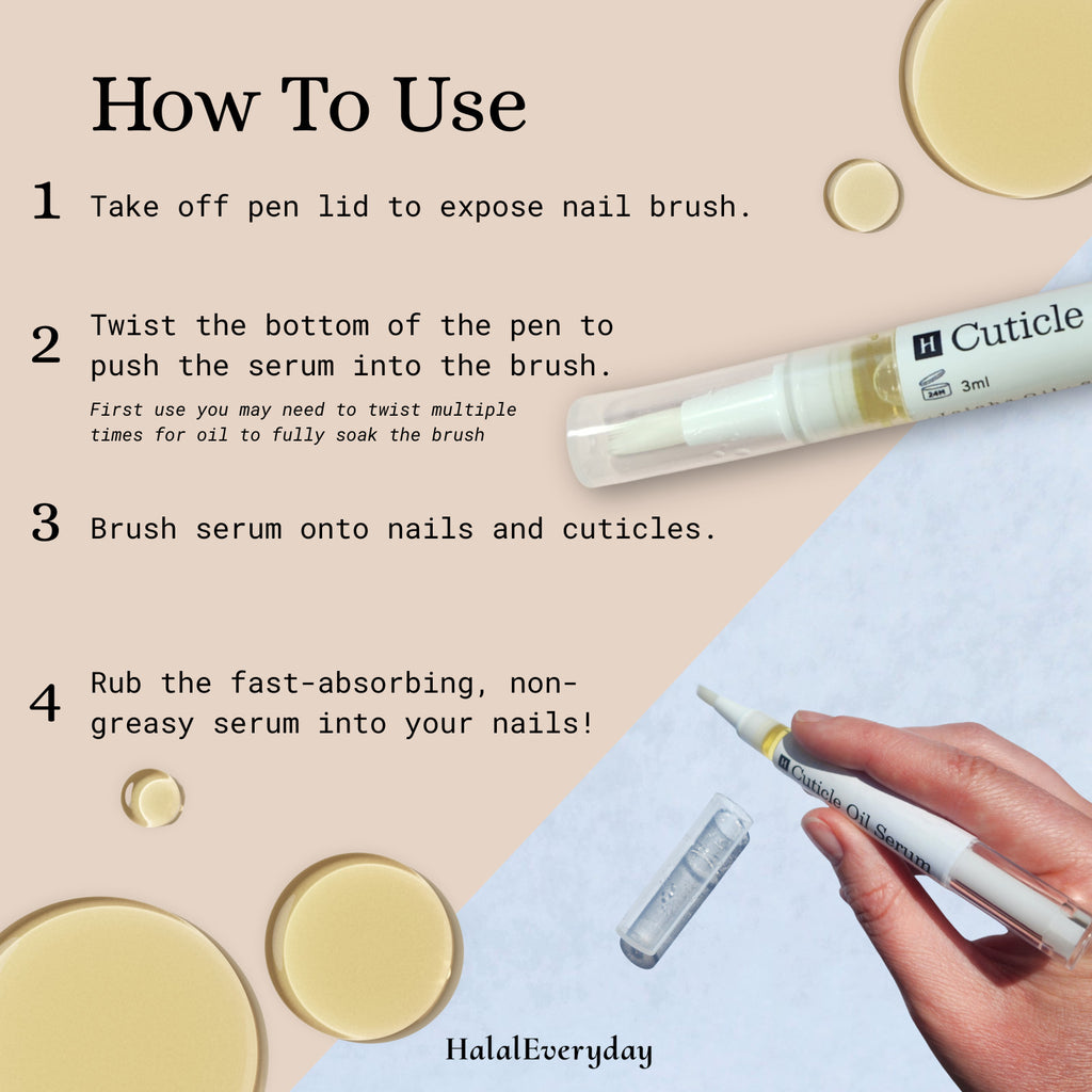 Nail & Cuticle Oil Serum with Vegan, Halal, Kosher Certification – Moisturizing & Repairing