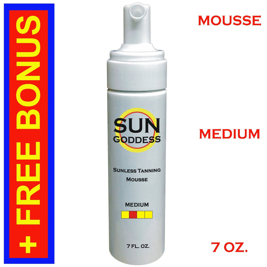 Self Tanning Foam Mousse - Medium Dark Sunless Tanning Lotion with Mitt & Gloves