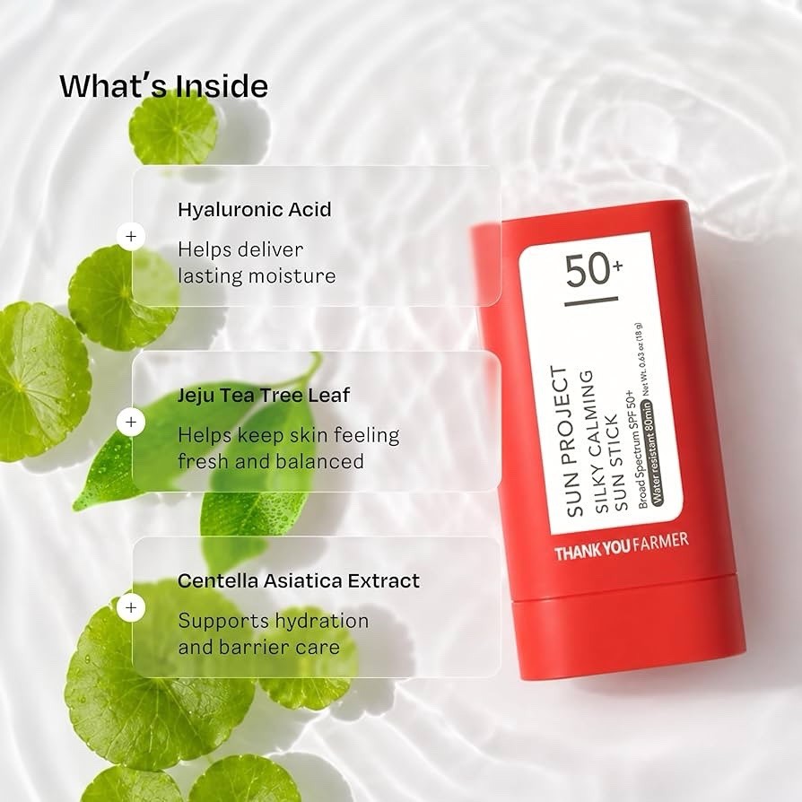 ThankYou Farmer Sun Project Silky Calming Sun Stick SPF50+ Water-Resistant Broad Spectrum