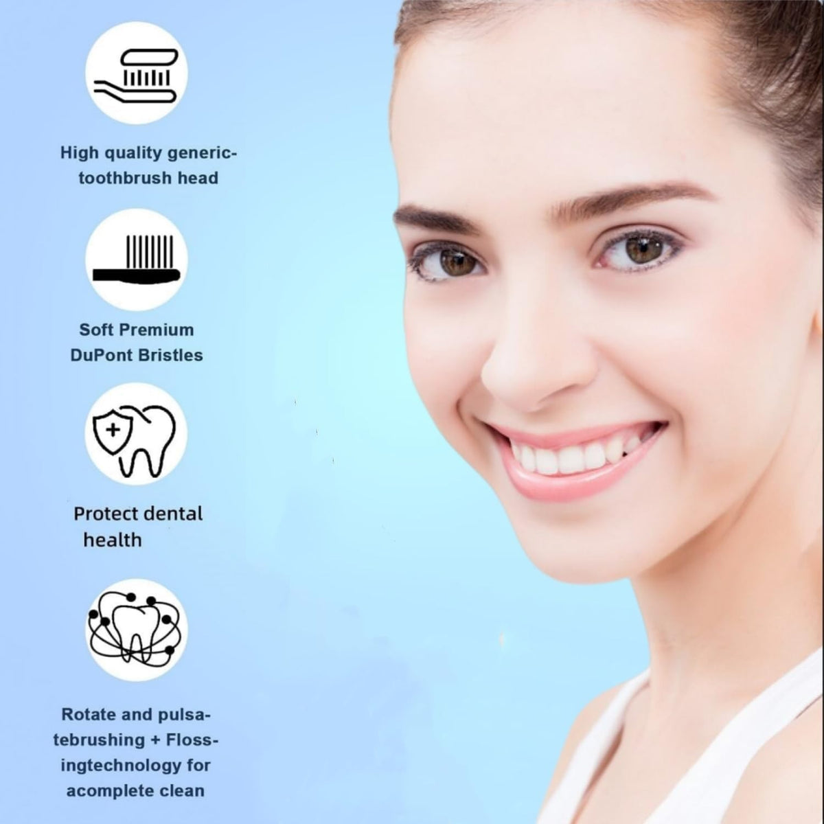 Replacement Toothbrush Heads 8 Pack for Oral B Electric Toothbrushes - Soft Bristles, Deep Cleaning