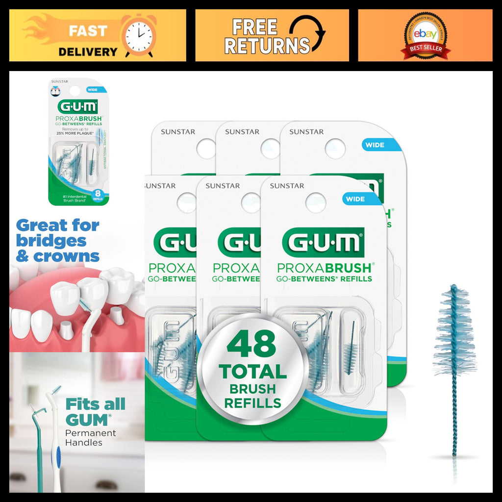 Interdental Brush Refills for Wide Spaces - 8 Count Dental Cleaners
