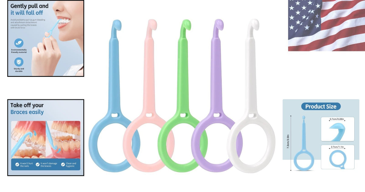 5-Piece Dental Aligner Removal Tool Kit - Hands-Free & Ergonomic