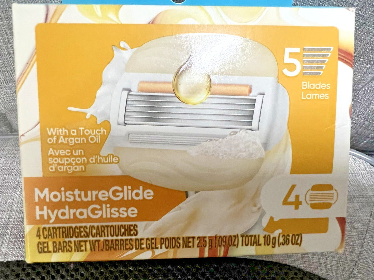 Gillette Venus MoistureGlide 4 Refill Cartridges with 5 Blades Argan Oil