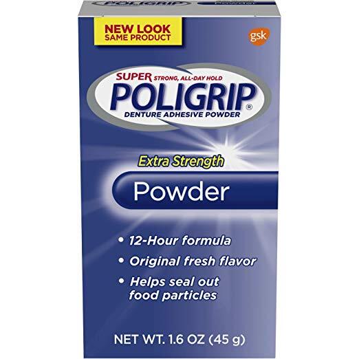 Denture Adhesive Powder 4 Pack - Extra Strength, 12-Hour Hold, 1.6 Oz Each