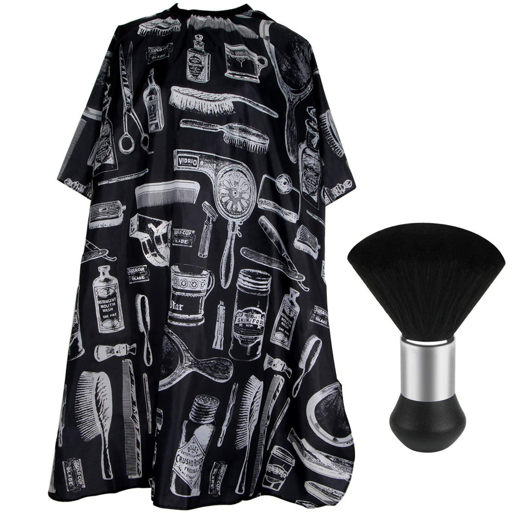 Professional Hair Cutting Cape with Neck Duster Brush Salon Barber Equipment