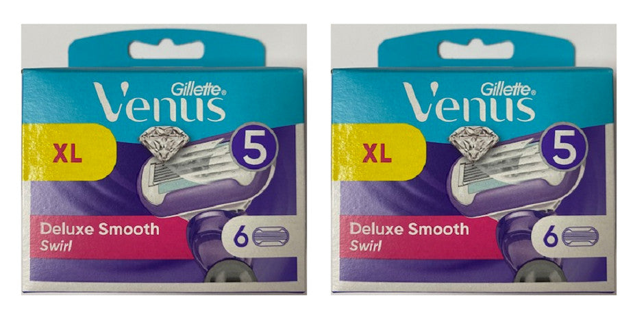 Gillette Venus Deluxe Smooth Swirl Razor Blade Refills - 12 Cartridges
