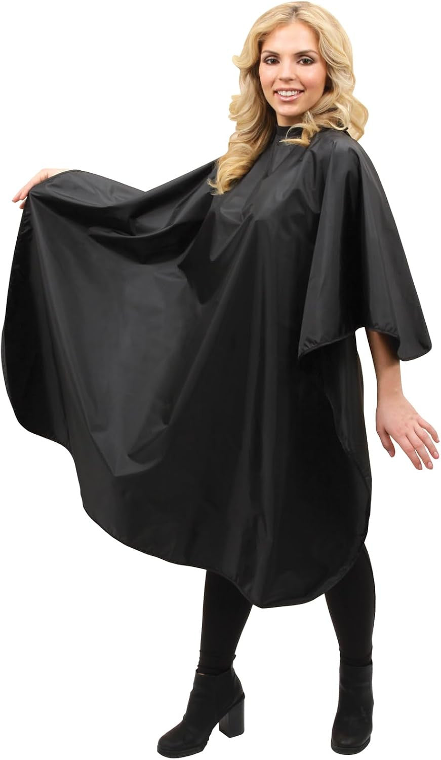 Water-Resistant Makeup Cape - Professional Mid-Length Beauty Cape with Adjustable Neck