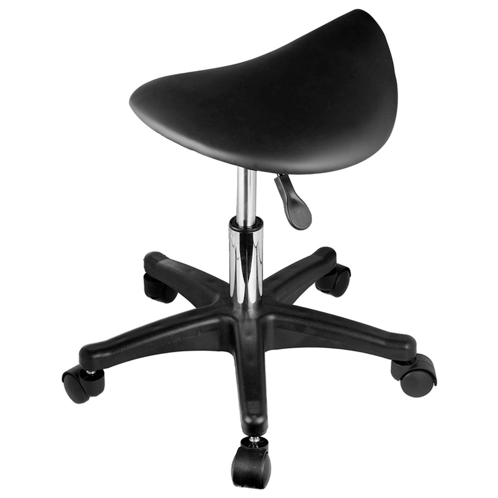 Ergonomic Saddle Stool with Wheels - Adjustable Height Rolling Chair