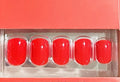Red Aspen Press-On Short Square Shiny Red Tulips for Tiffani