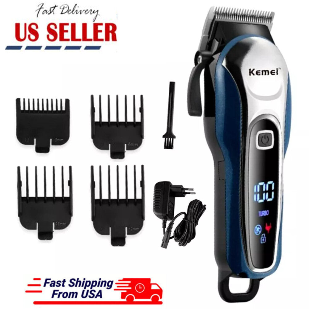 Cordless Men Hair Clippers Trimmer Kit with LED Display & Multiple Attachments