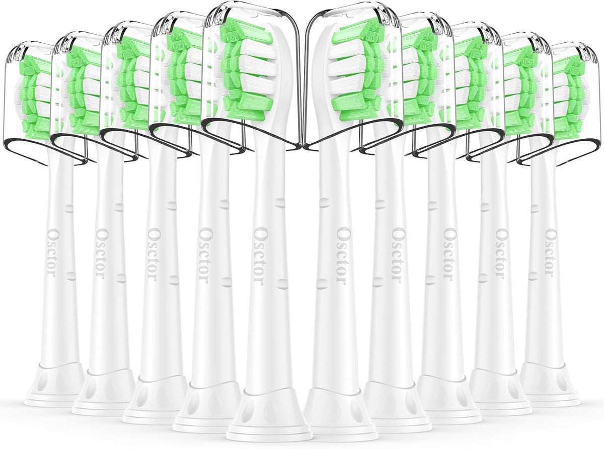 10 Pack Replacement Toothbrush Heads for Sonicare Click-On Handles - Compatible with 2 Series, DiamondClean, PowerUp & More