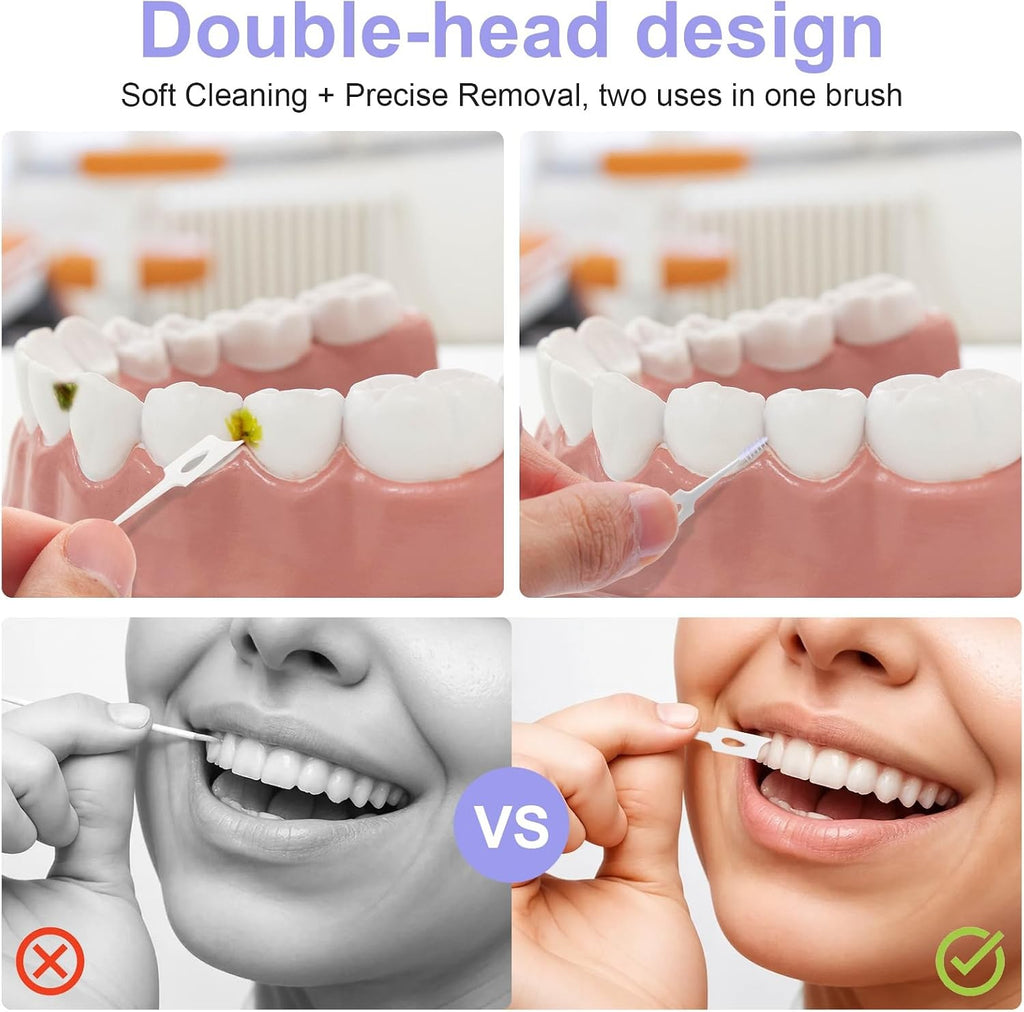 Dual-Ended Travel Interdental Brushes for Teeth Cleaning - Pack of 200