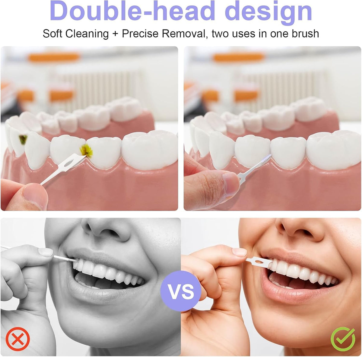 Dual-Ended Travel Interdental Brushes for Teeth Cleaning - Pack of 200