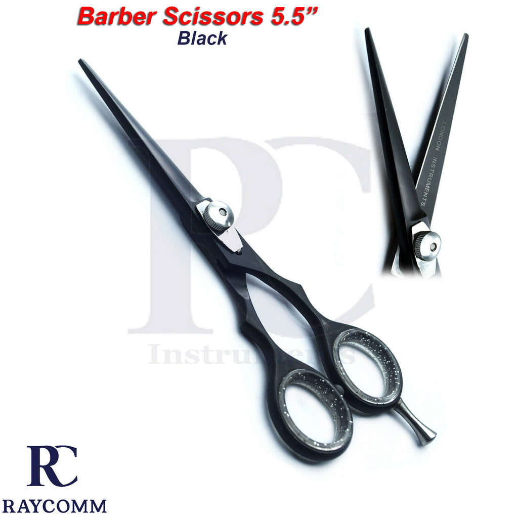 5-Inch Barber Hair Cutting Scissors with Sharp Blade - Black