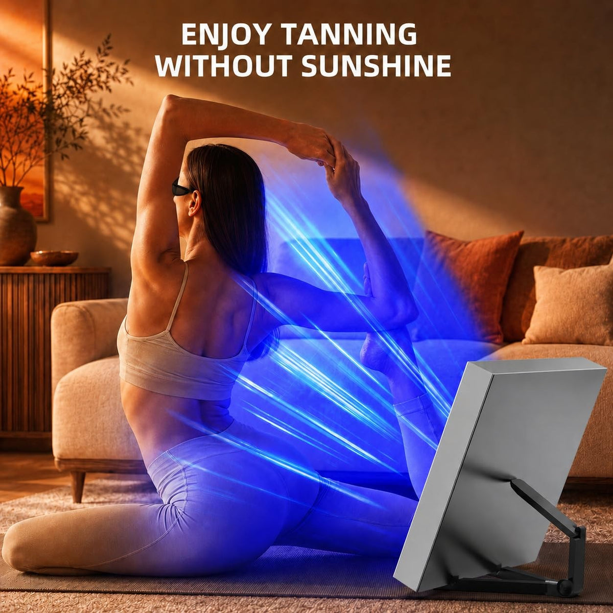 225 LED Home Tanning Lamp for Facial and Body Bronzing - Portable Solarium Light