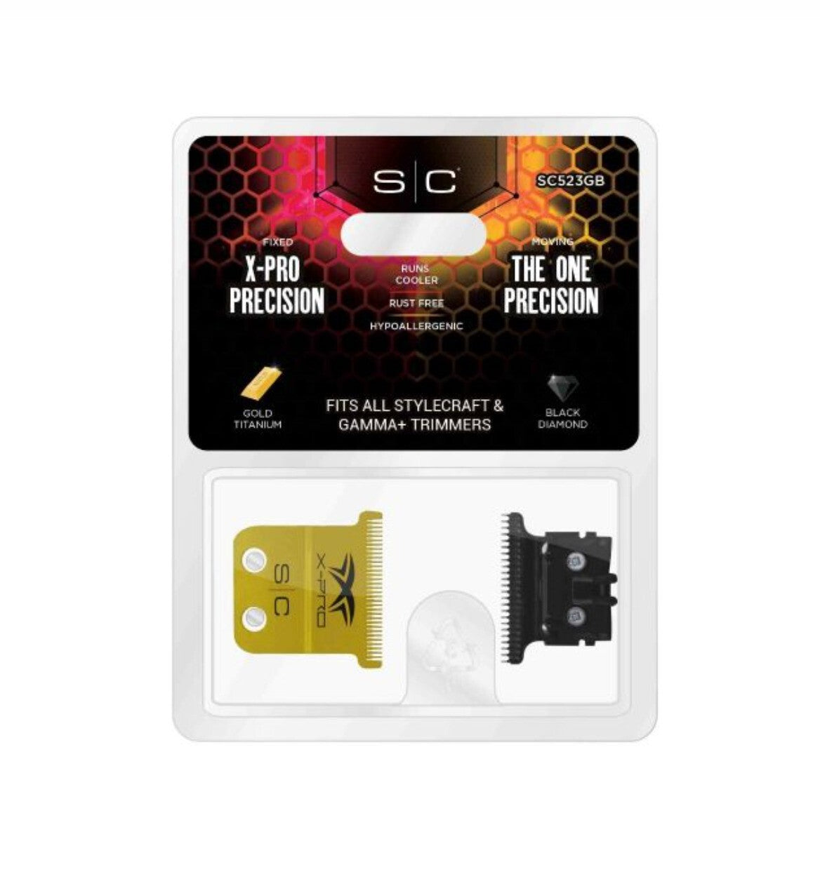 Gold Titanium Precision Trimmer Blade for Hair Clippers - Fits StyleCraft & Gamma+