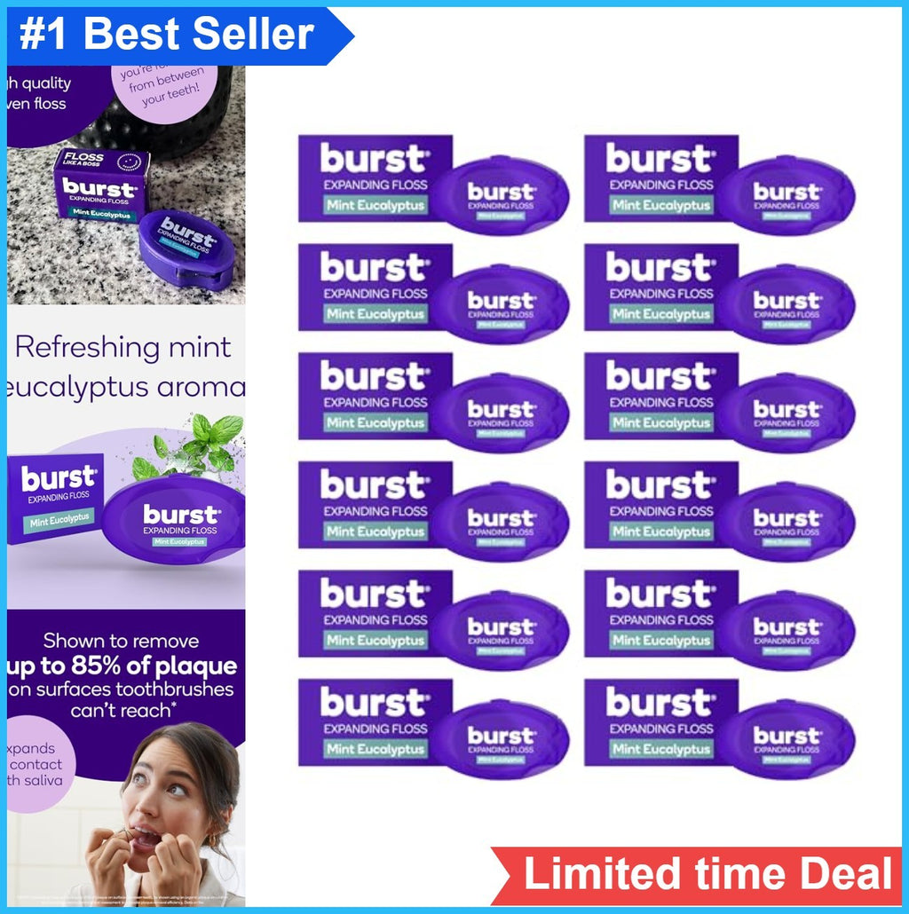 Travel Mint Expanding Dental Floss Pack - 12 Mini Containers, 5.5 Yards