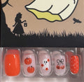 Halloween Short Squoval Acrylic Nail Set Creepy & Crawly Charisse