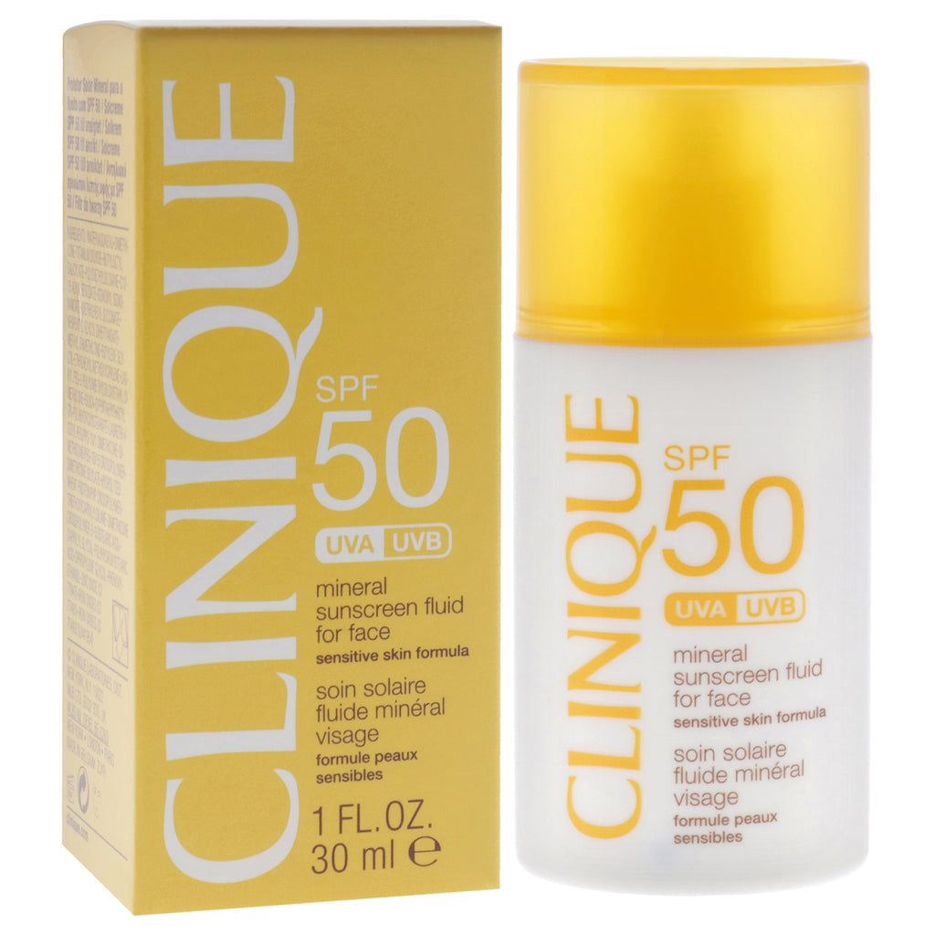 Mineral Sunscreen Fluid SPF 50 for Face - Lightweight, Oil-Free, Sensitive Skin Safe