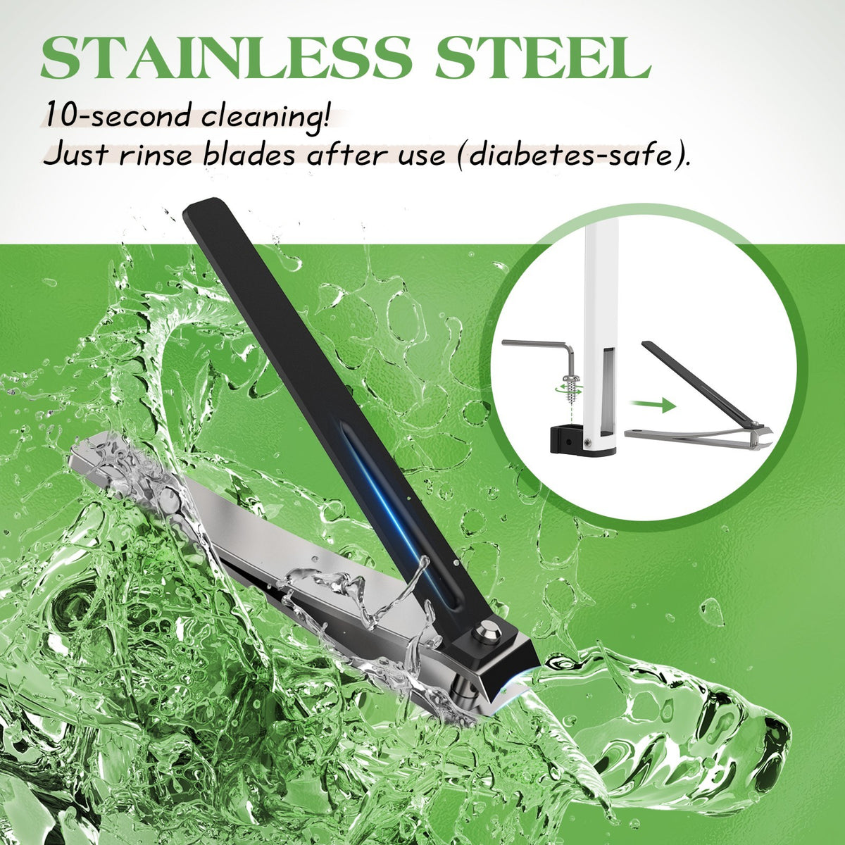 Foldable 24-Inch Toenail Clippers with LED Light & Magnifier for Seniors