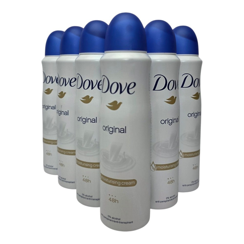 6 Pack Deodorant Spray - Original 5oz / 150ml with Blue Cap