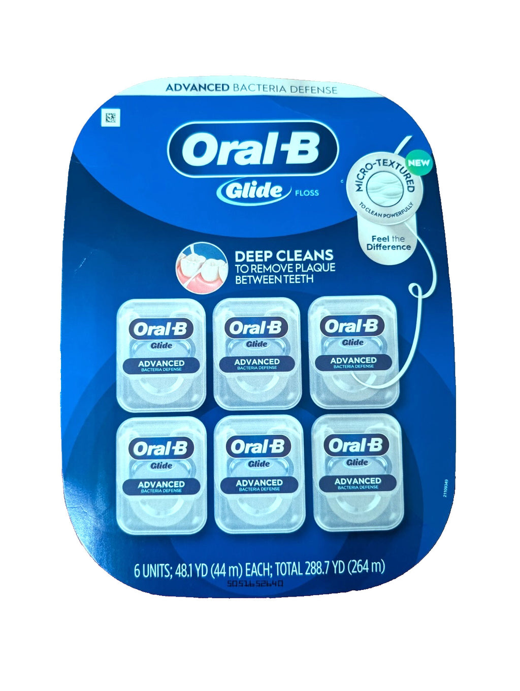 Dental Floss with Mint Flavor - Advanced Bacteria Defense 6-Pack 44m