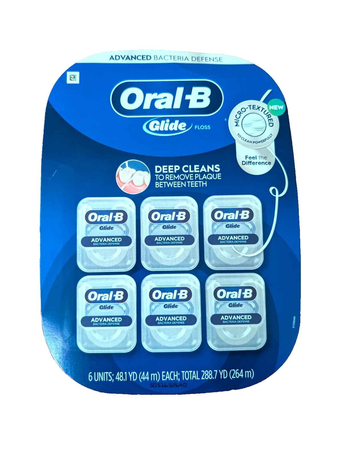 Dental Floss with Mint Flavor - Advanced Bacteria Defense 6-Pack 44m